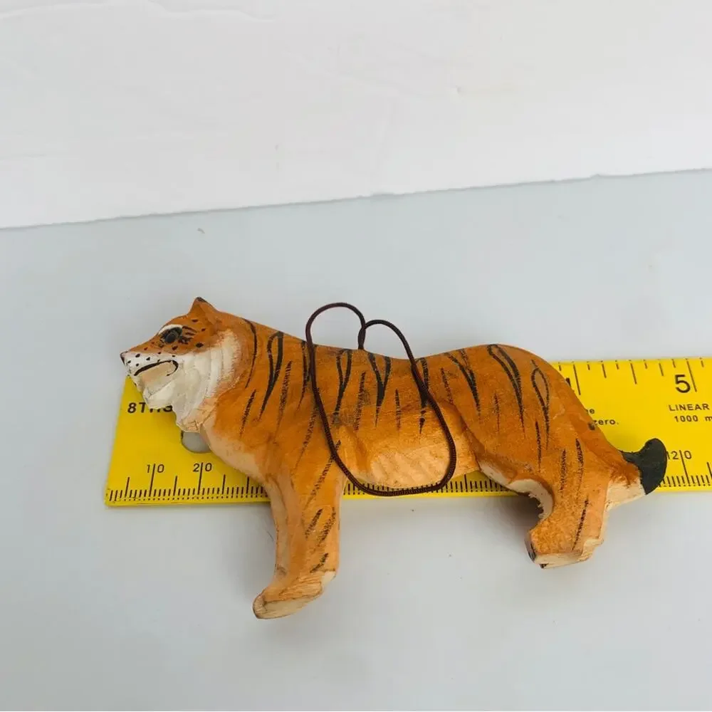 Vintage Wood Tiger Ornament